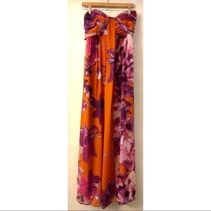 Jessica Simpson Floral Strapless Maxi